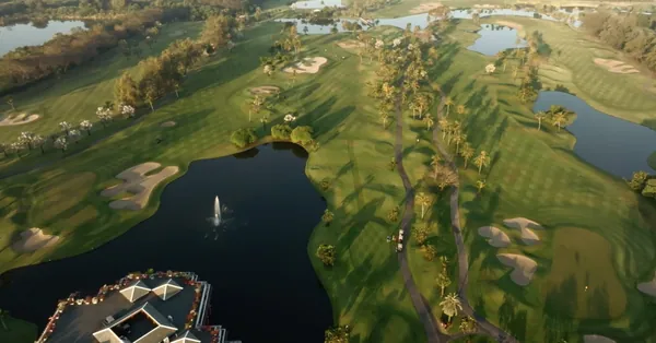 A golf course seen from the air